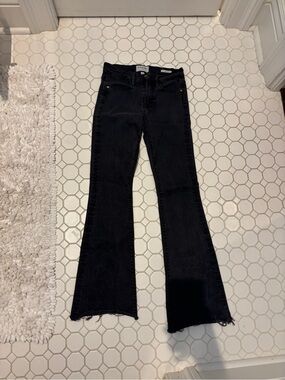 Frame Denim Black Flare Jeans - High Rise Wide Leg